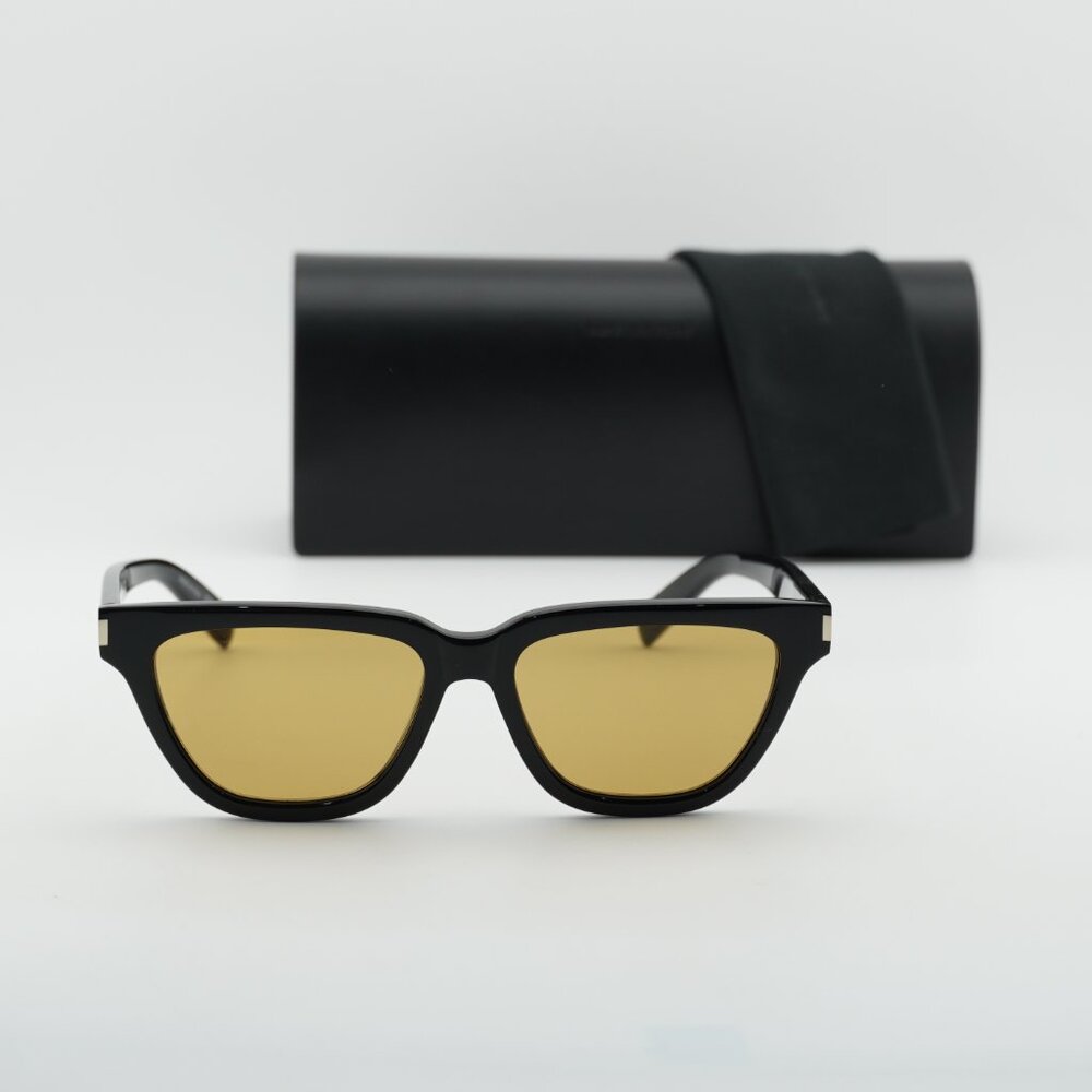 Saint Laurent SL462SULPICE 009 Cat Eye Sunglasses - Black/Yellow - Picture 6 of 12
